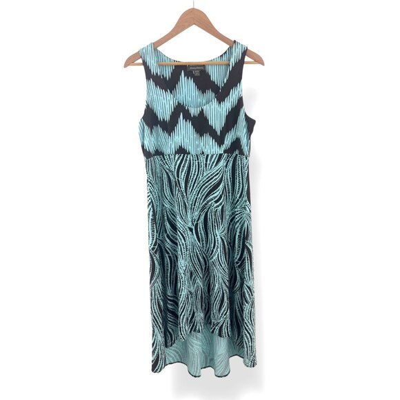 Tommy Bahama Aqua Brown Mixed Print‎ Sleeveless Soft Knit Dress Size M Summer - Picture 7 of 7